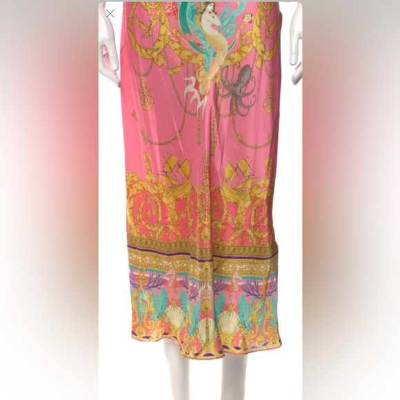 NWT RARE Camilla 'Mermaid Motel' cowl neck chain strap Long Silk Slip Dress S - Picture 3 of 11